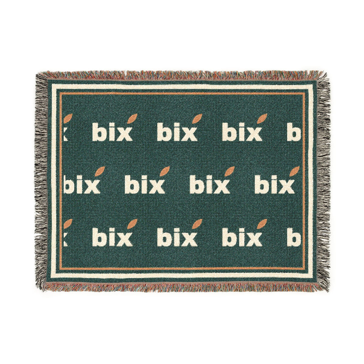 bix Stamp Monogram Woven Throw Blanket