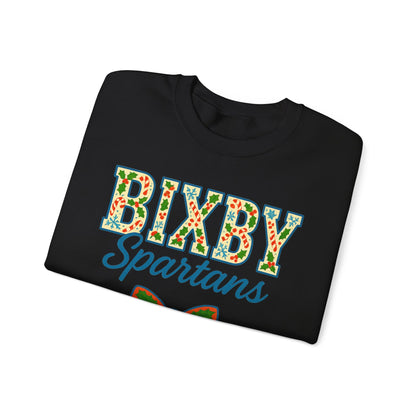 Bixby Spartans Christmas Vibes Gildan Sweatshirt