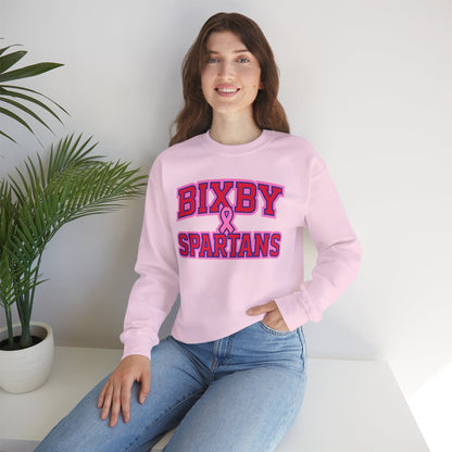Bixby Spartans Breast Cancer Awareness Gildan Sweatshirt