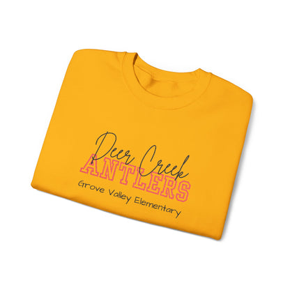 Personalized Embroidered Deer Creek Antlers Crewneck Sweatshirt
