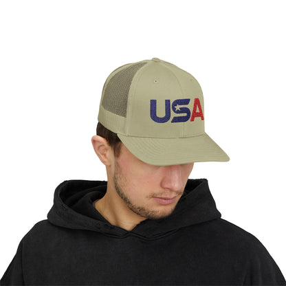 Patriotic USA Embroidered Trucker Snapback
