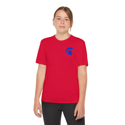 Spartan Blue Logo Youth Sport-Tek Tee