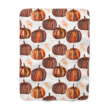 Autumn Pumpkin Paradise Sherpa Comfy Blanket