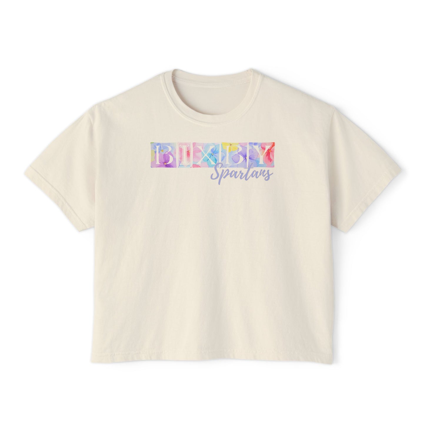 Bixby Spartans Comfort Colors Spring Pastel Boxy Tee