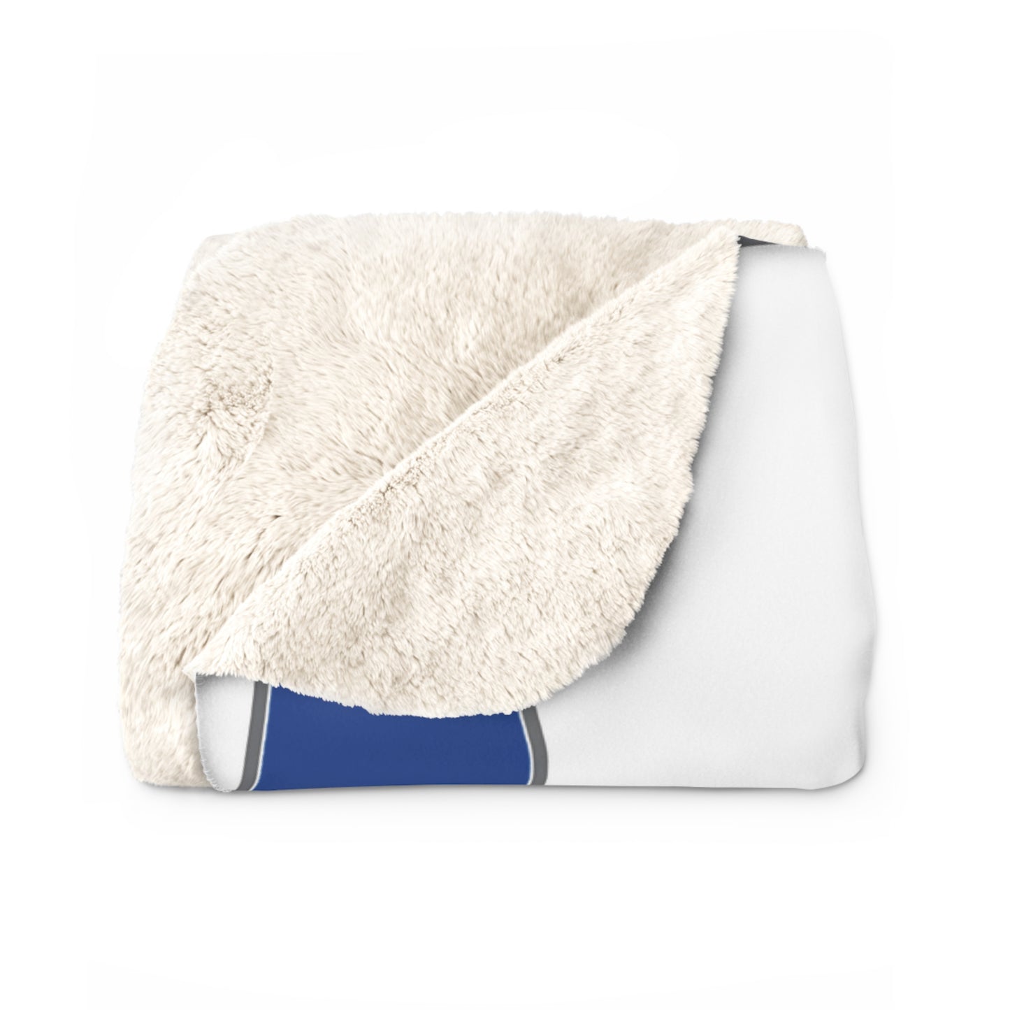 Spartan White Large Pattern Logo Comfy Sherpa Fleece Blanket