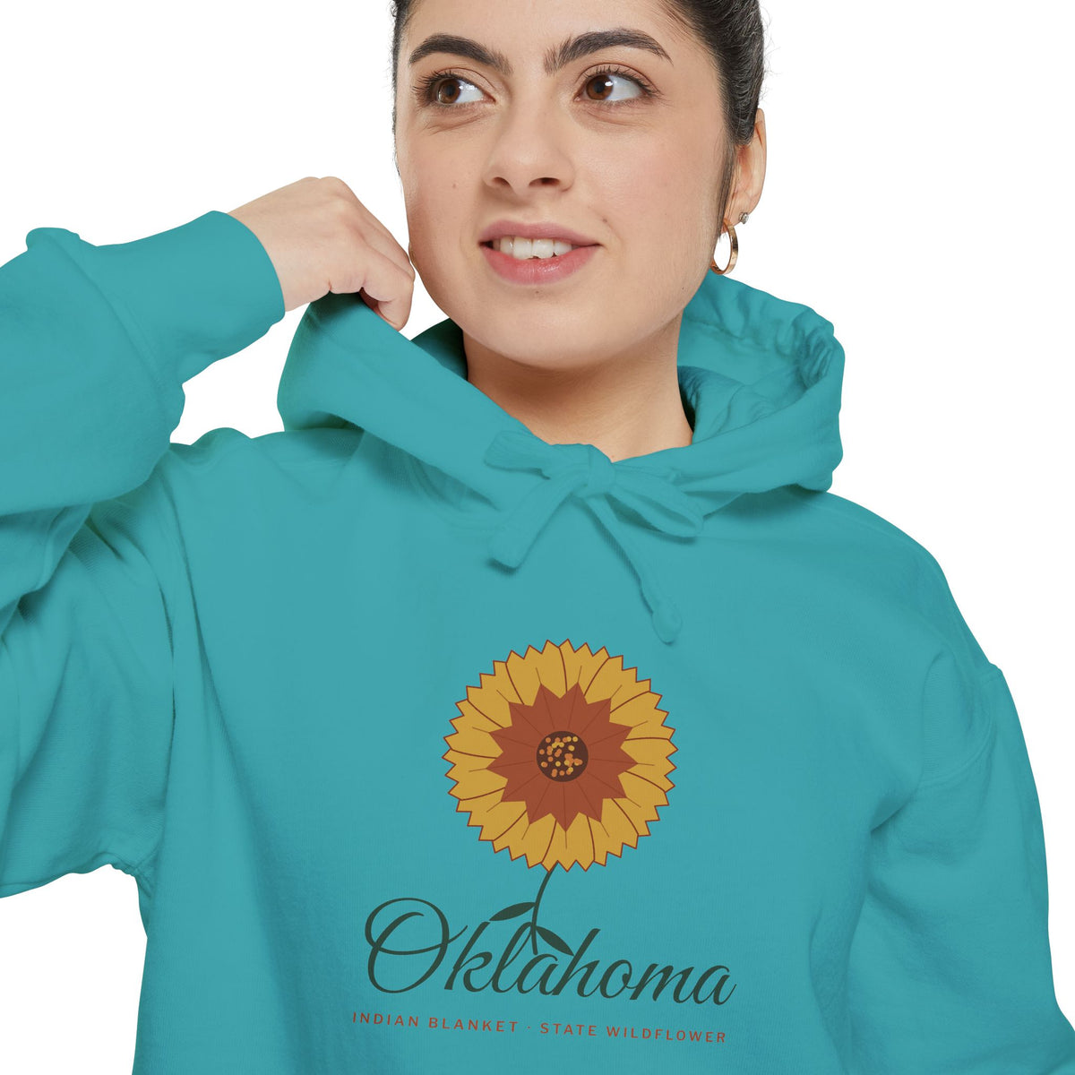 Indian Blanket Garden Script Oklahoma Hoodie | Comfort Colors