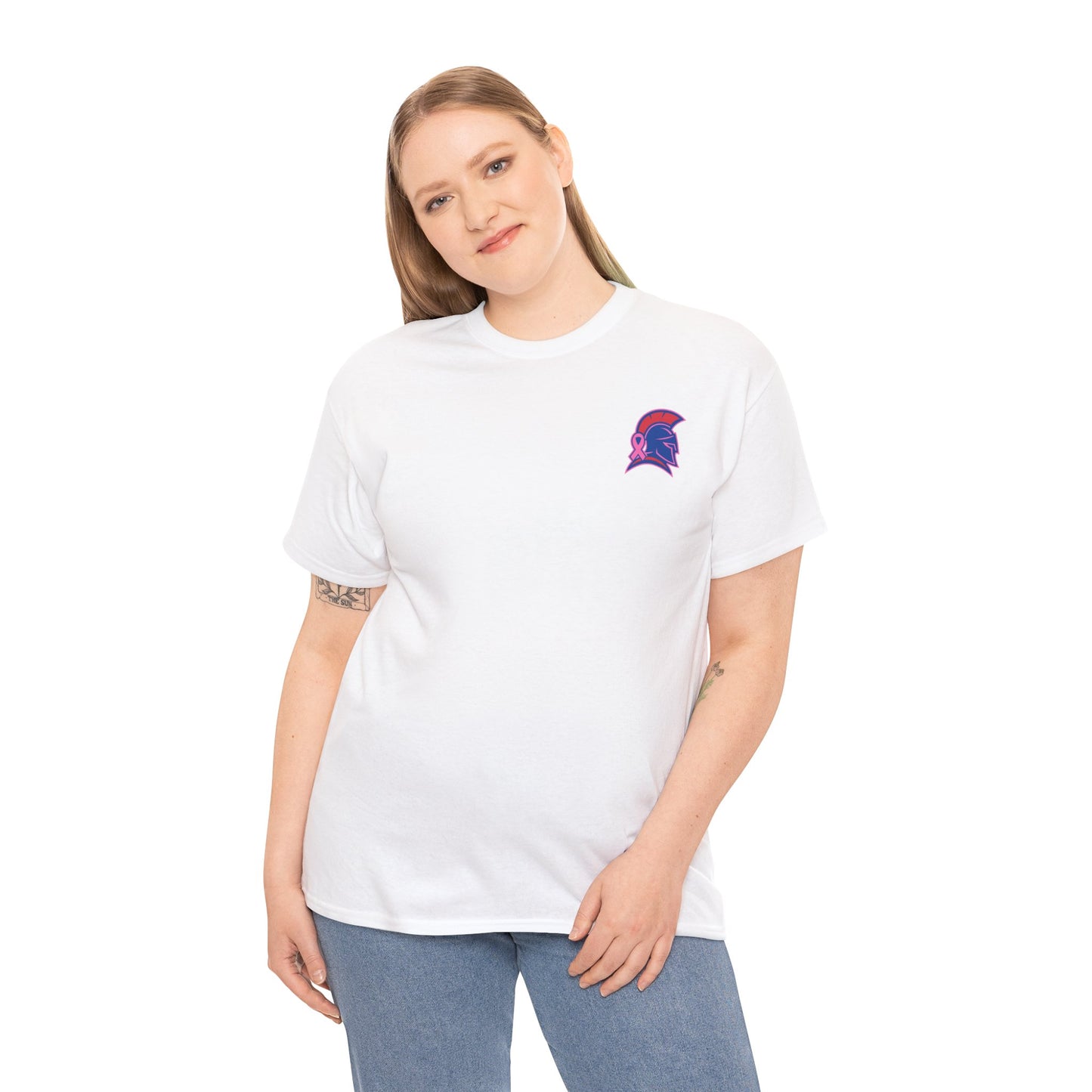 Spartan Small Helmet Breast Cancer Awareness Gildan Tee