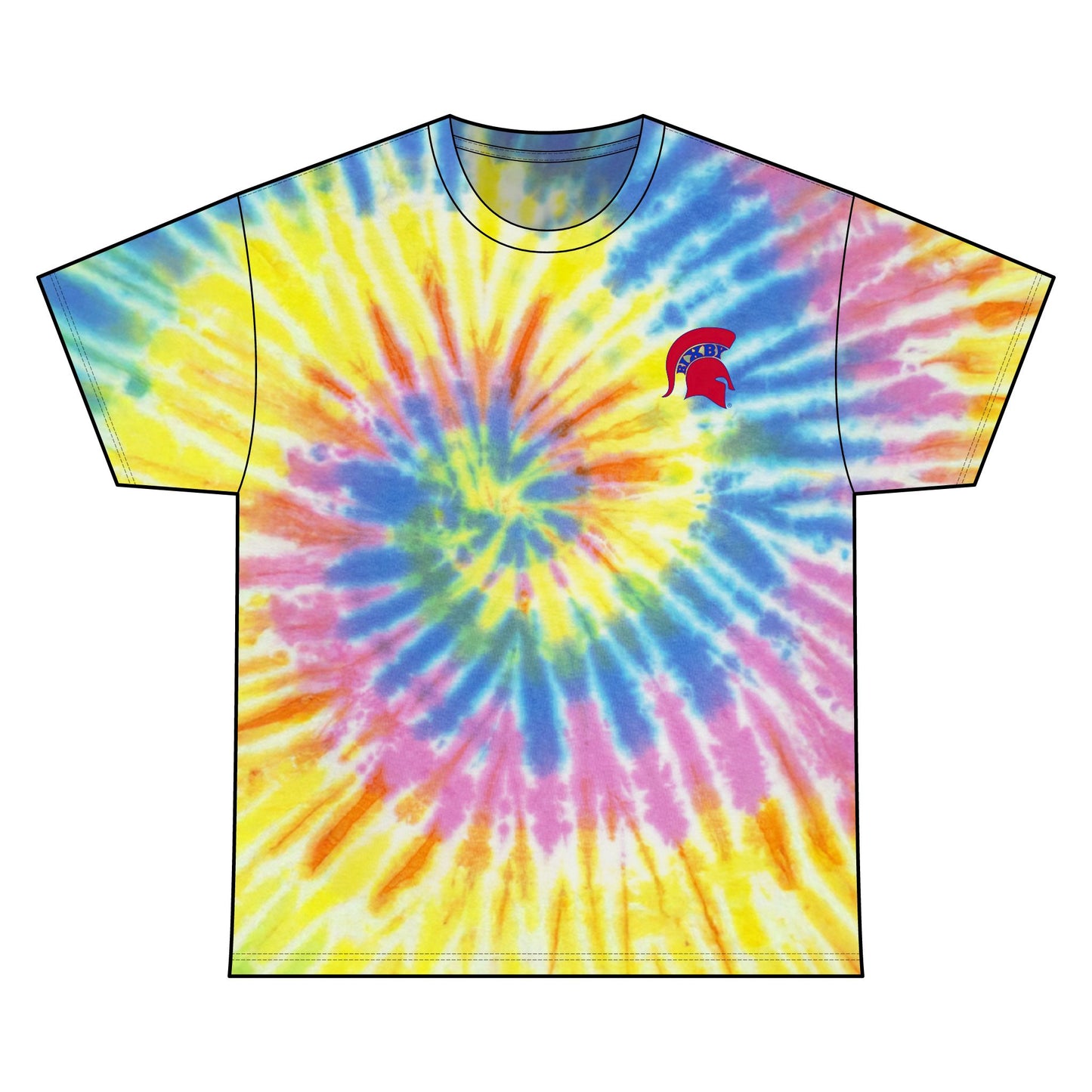 Bixby Spartan Small Red Logo Tie-Dye Gildan Tee