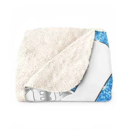 Spartan Blue Bling Logo Sherpa Fleece Blanket