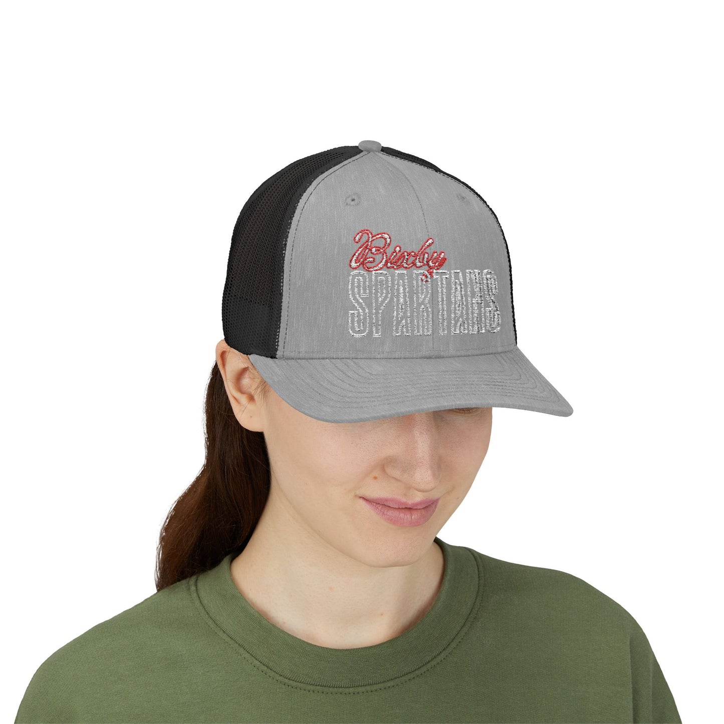 Bixby Spartan Cursive Embroidered Trucker Snapback