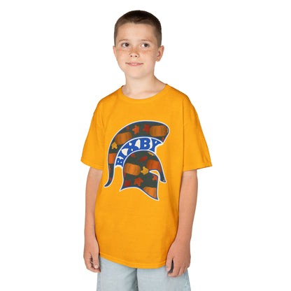 Bixby Spartans Pumpkin Patch Helmet Youth Tee – Kids Fall Game Day Shirt
