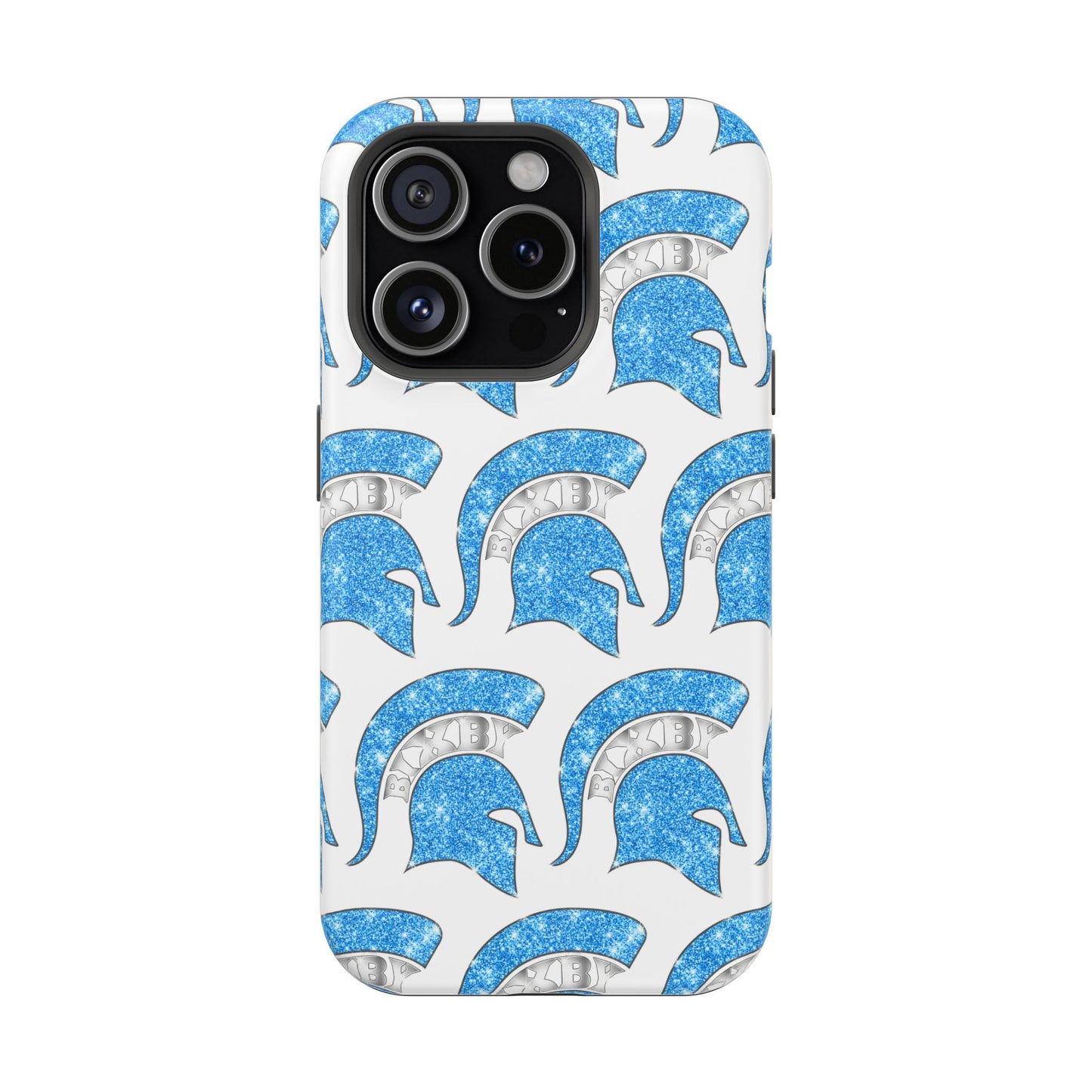 Bixby Spartan Blue Bling Logo Impact Resistant iPhone Case