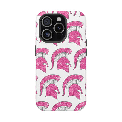 Bixby Spartan Pink Bling Logo Impact Resistant iPhone Case
