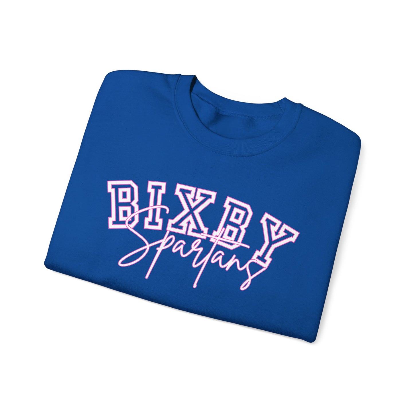 Bixby Spartans Pink Outline Gildan Sweatshirt