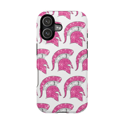 Bixby Spartan Pink Bling Logo Impact Resistant iPhone Case
