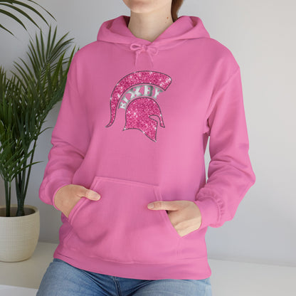 Bixby Spartan Pink Helmet Bling Gildan Hoodie
