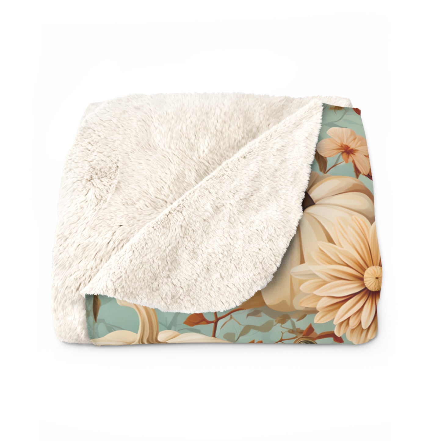 Autumn Floral Sherpa Blanket