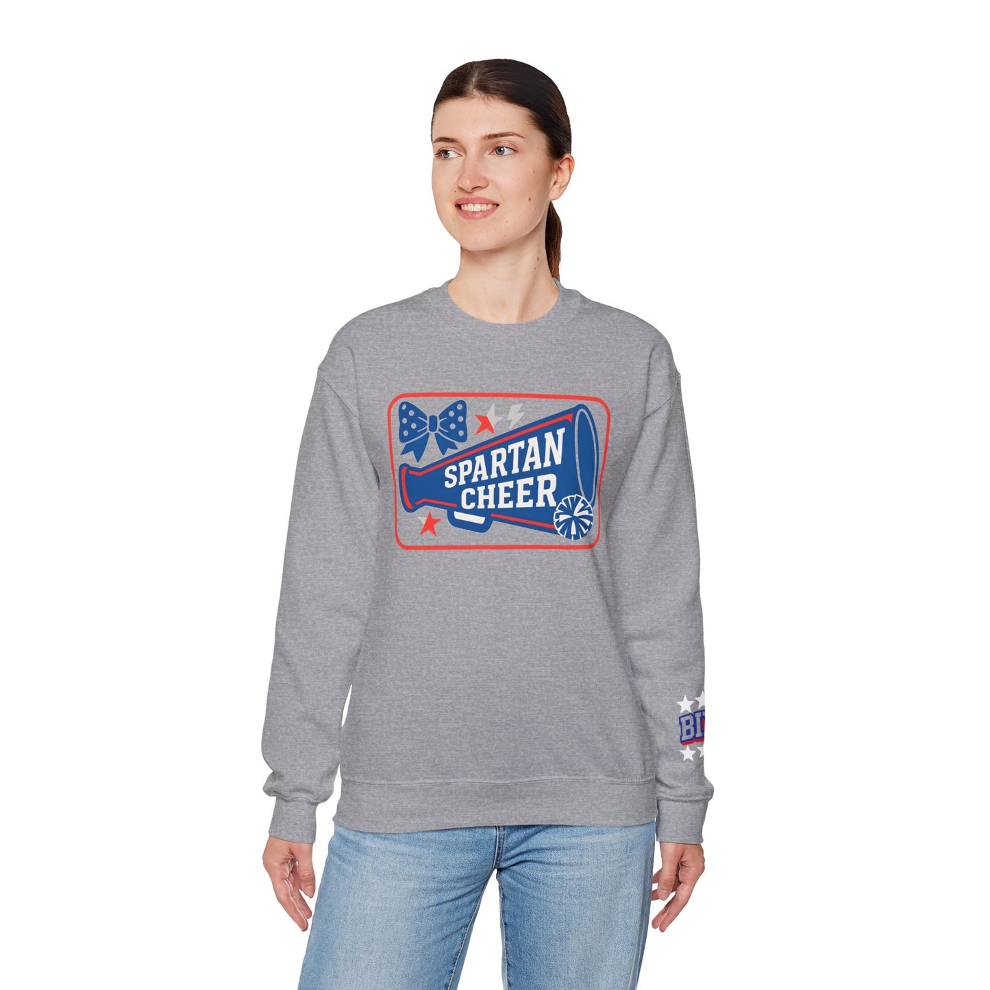 Bixby Cheer With Sleeve Print Gildan Sweatshirt