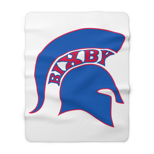 Spartan Blue Logo Sherpa Fleece Blanket