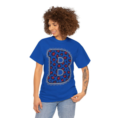 Leopard Print "B" Gildan Tee