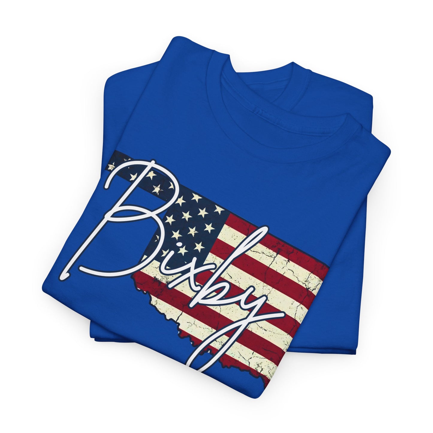 Oklahoma Flag Bixby Script Gildan Tee