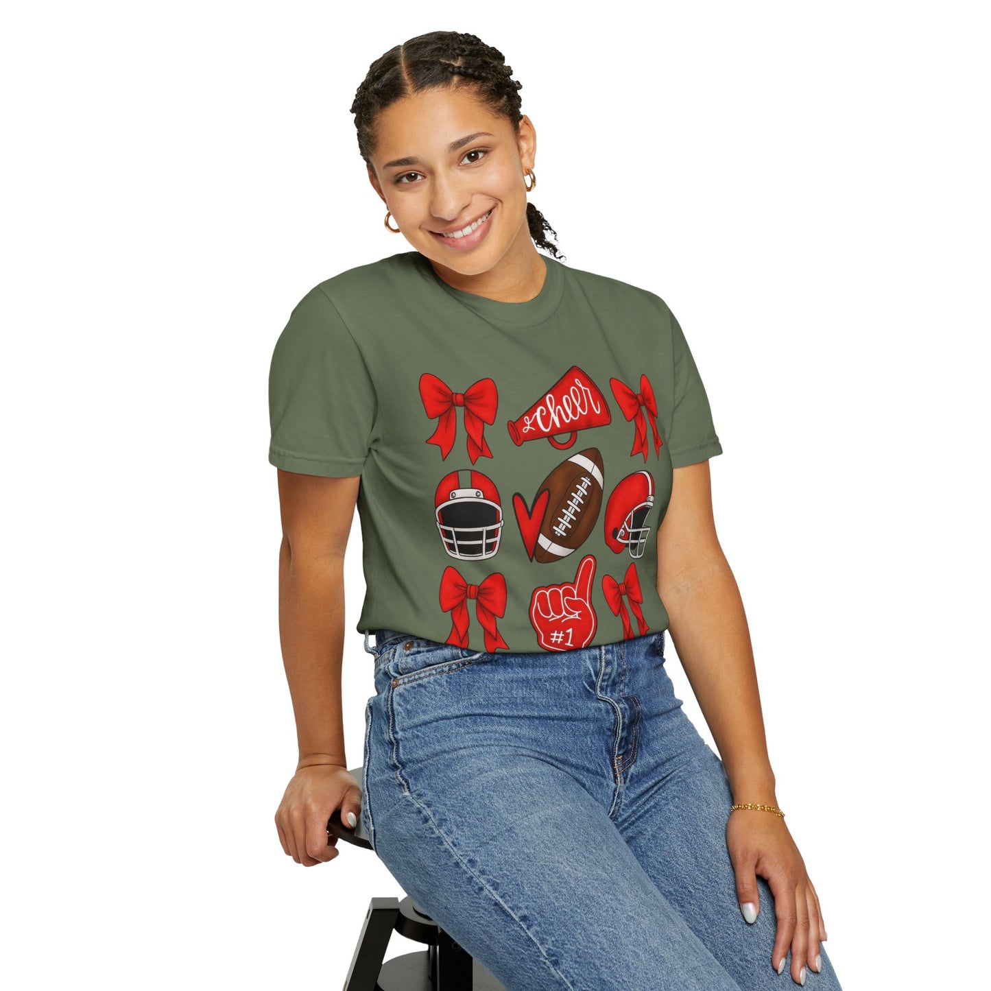 Cheer and Football Comfort Colors Tee