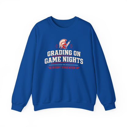 Bixby Spartans Grading On Game Nights - Funny Teacher Game Night Gift Sweatshirt