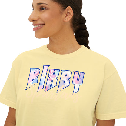 Bixby Spartans Comfort Colors Retro Floral Boxy Tee