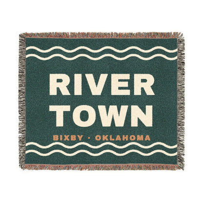 River Town Wave Woven Throw Blanket
