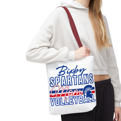 Bixby Spartans Volleyball Mom Polyester Tote Bag