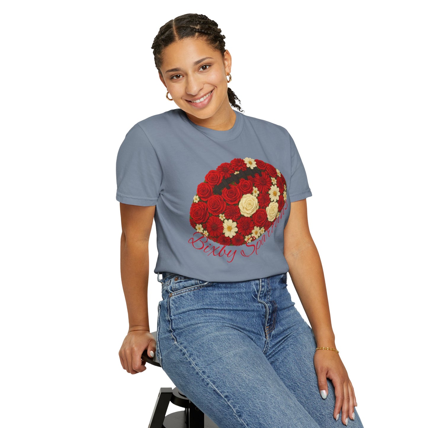 Bixby Spartans Floral Comfort Colors Tee