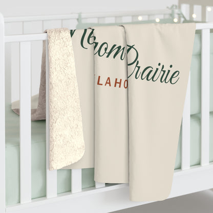 Prairie Christmas Bison Oklahoma Sherpa Fleece Blanket