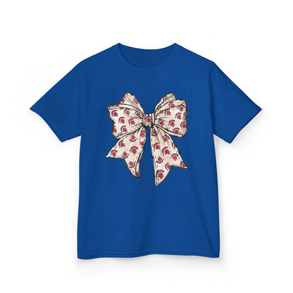 Spartan Helmet Pattered Bow Youth Gildan Tee
