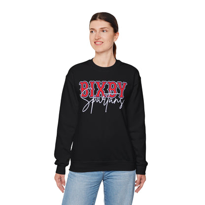 Bixby Spartans Cursive Print Gildan Sweatshirt