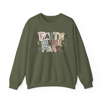 Faith Over Fear Gildan Sweatshirt | Inspirational Graphic Crewneck