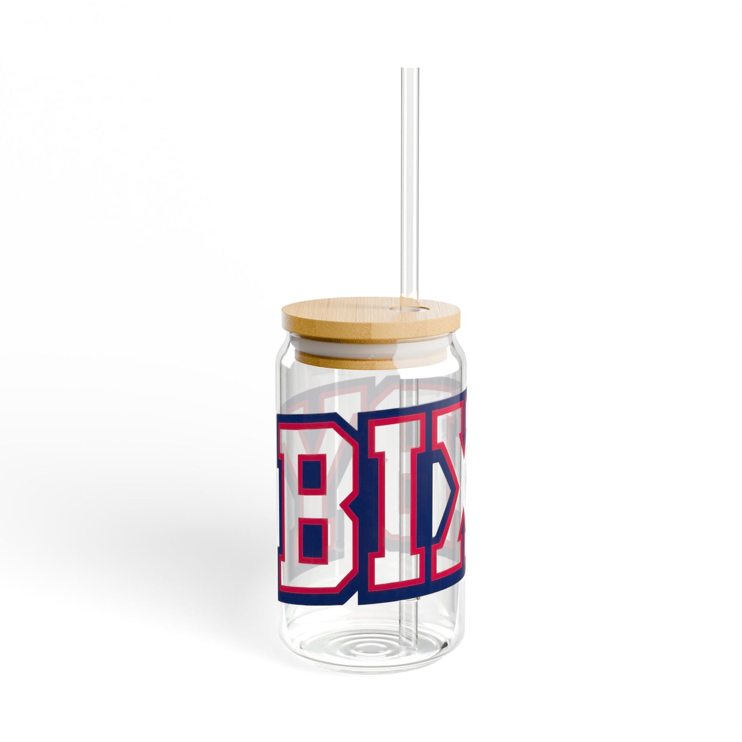 Bixby Athletic Letter Sipper Glass, 16oz
