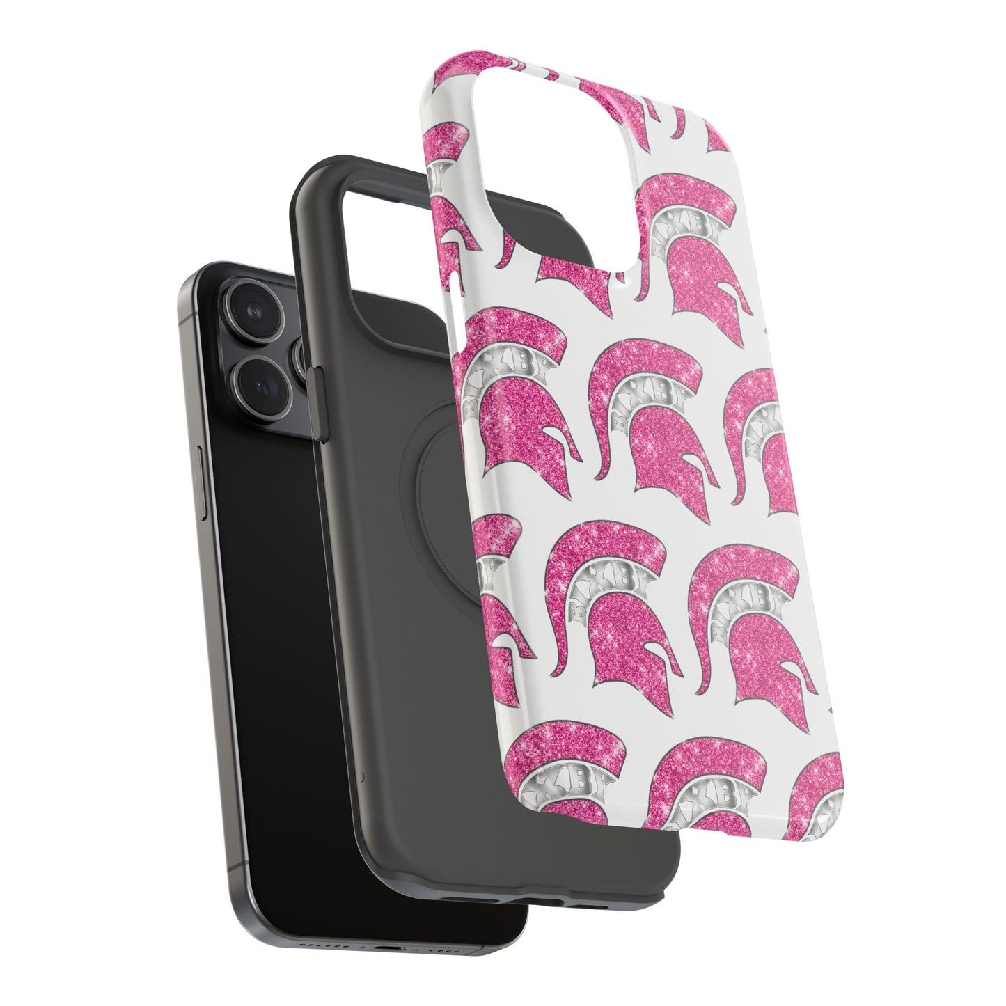 Bixby Spartan Pink Bling Logo Impact Resistant iPhone Case