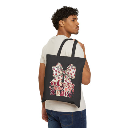 Spartans Have My Heart Canvas Tote