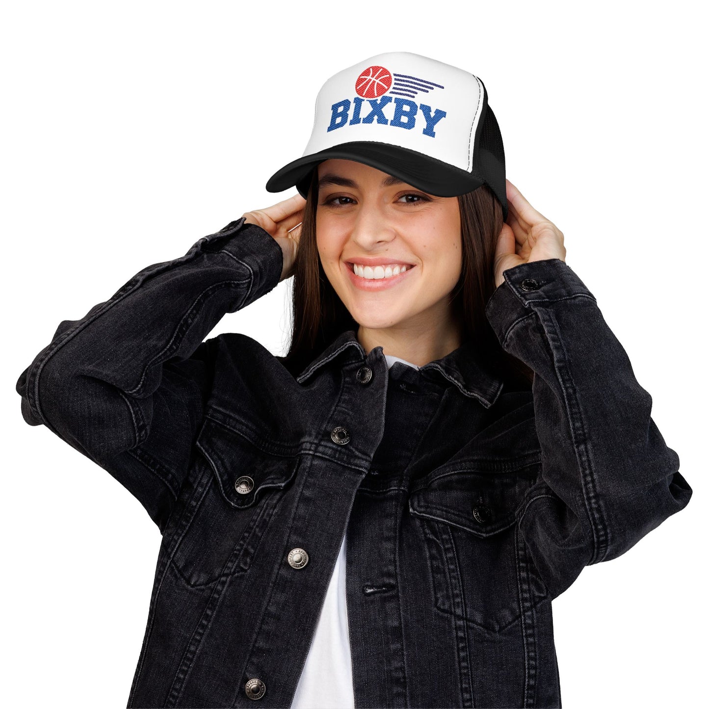 Bixby Spartan Basketball Embroidered Foam Trucker Hat
