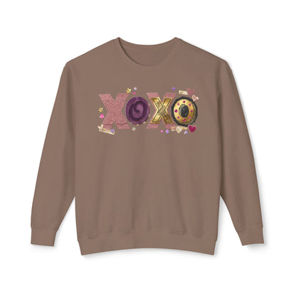 XOXO Candy Heart Graphic Comfort Colors Sweatshirt | Valentine Hearts Love Design