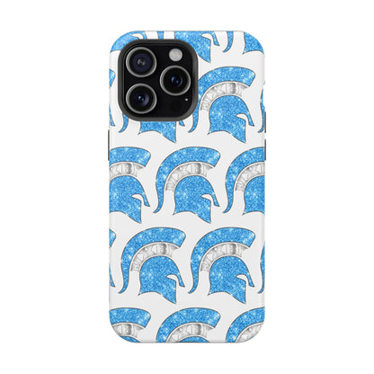 Bixby Spartan Blue Bling Logo Impact Resistant iPhone Case