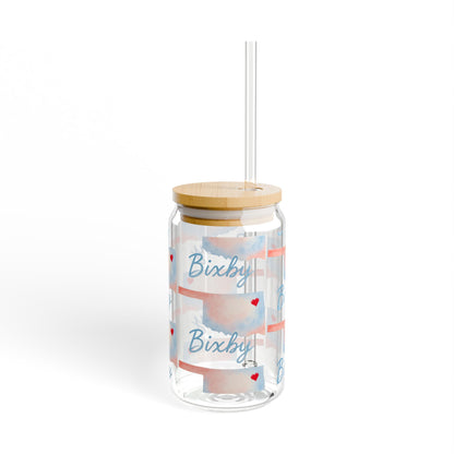 Bixby OK Watercolor 16 Ounce Sipper Glass