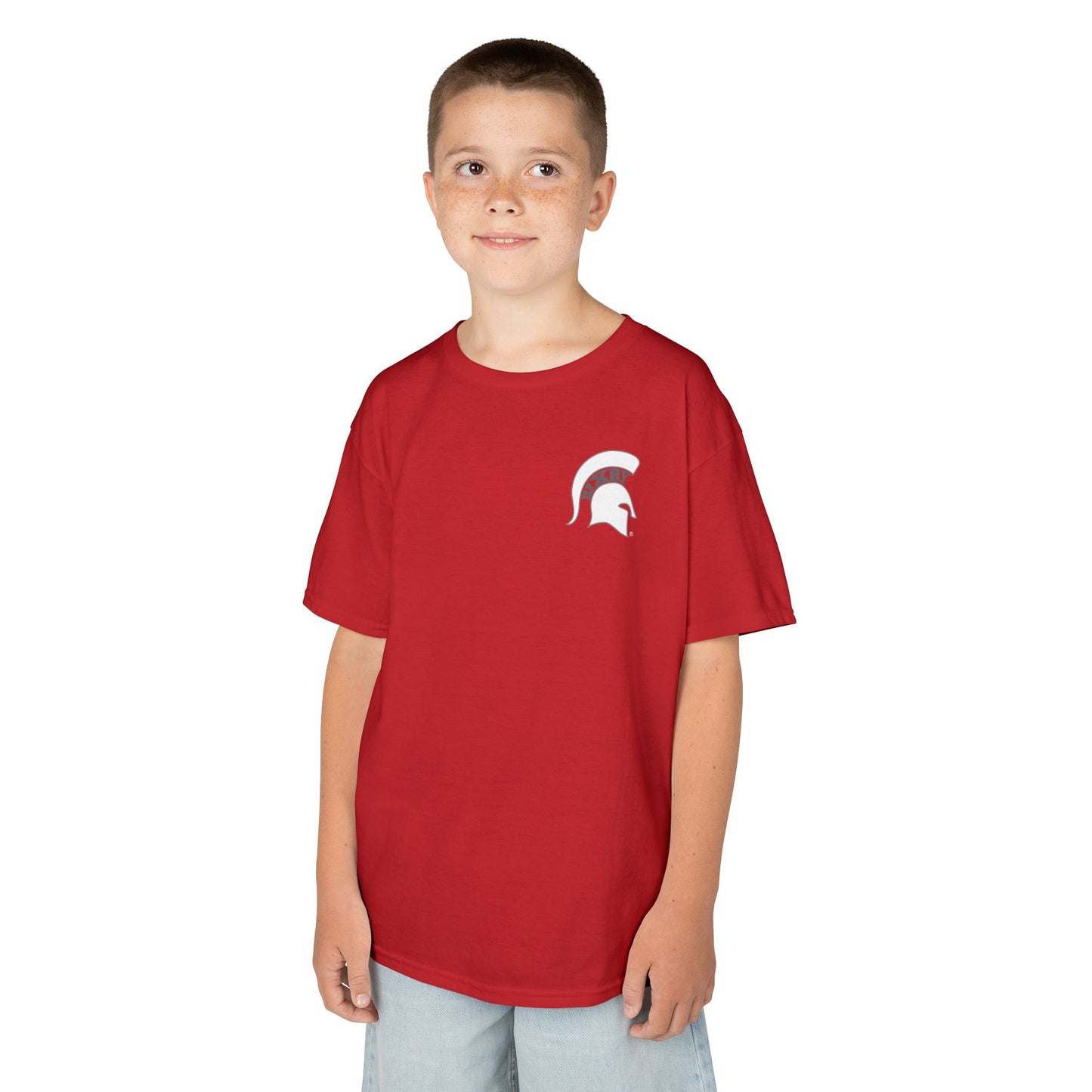 Spartan White Logo Youth Gildan Tee