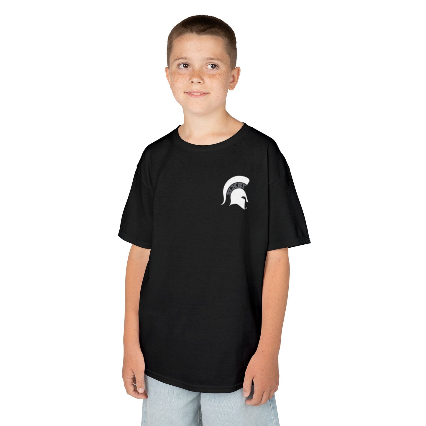 Spartan White Logo Youth Gildan Tee