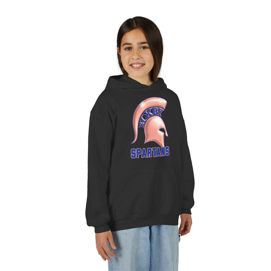 Bixby Spartan Metallic Rose Gold Youth Gildan Hoodie