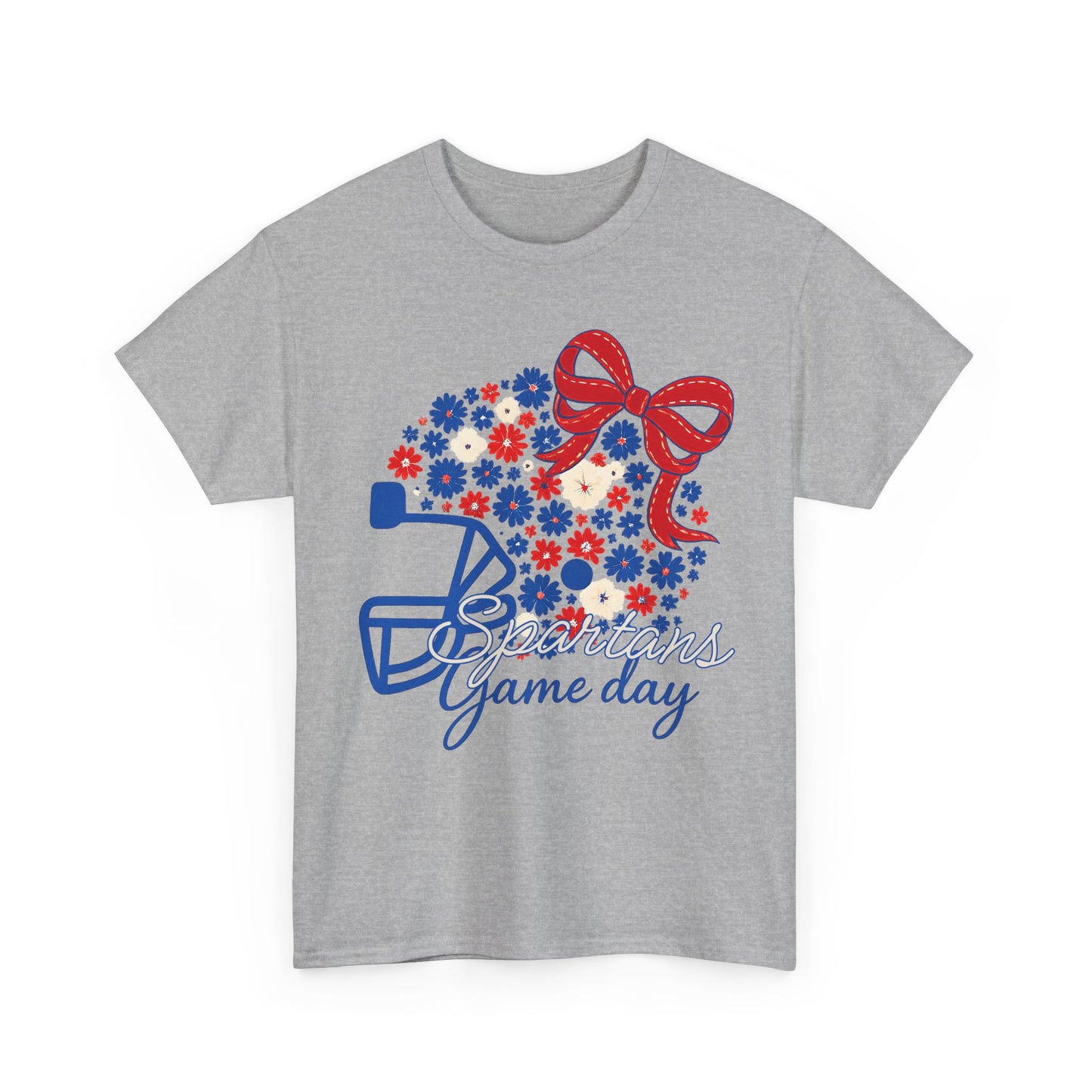 Bixby Spartans Floral Helmet Gildan Tee