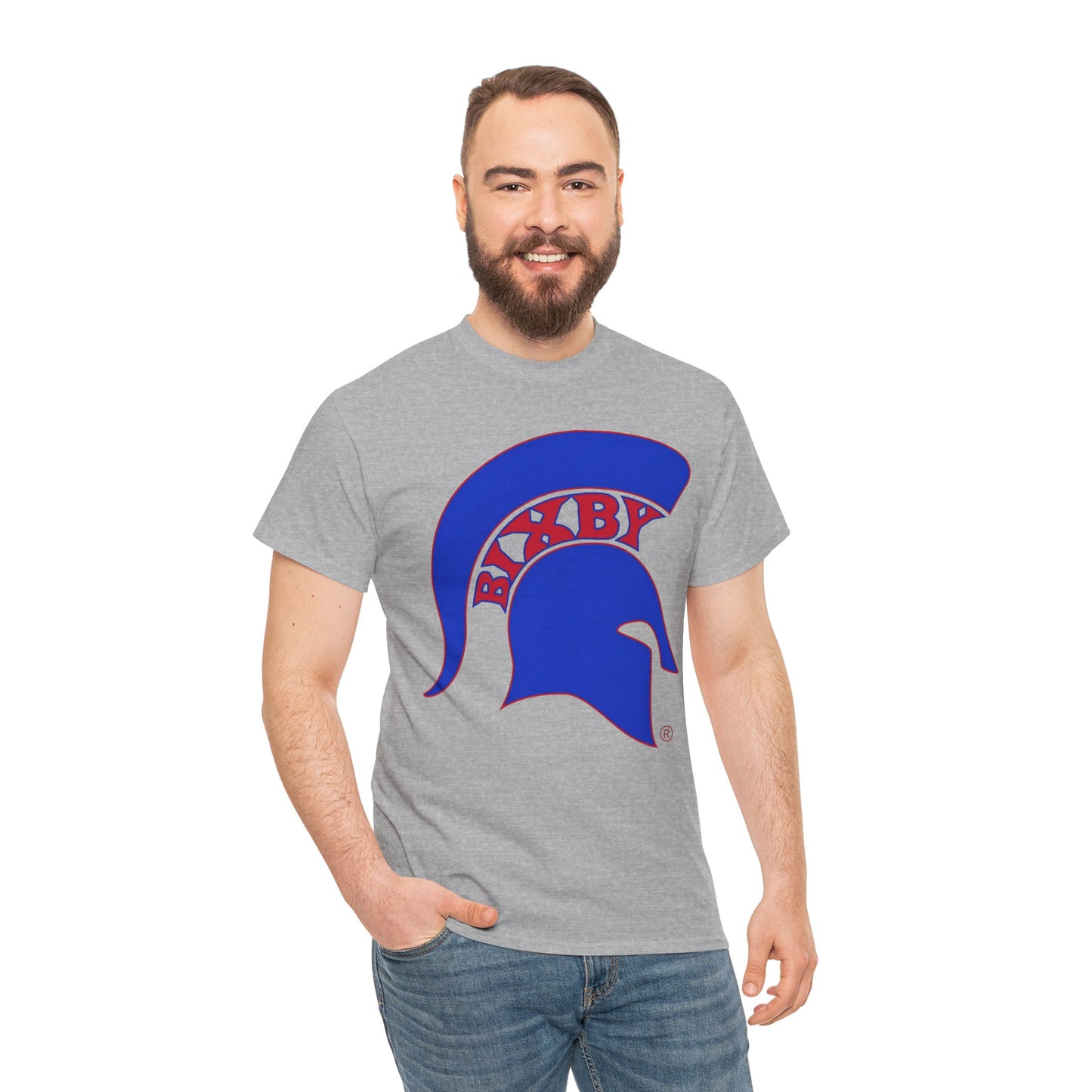 Spartan Blue Logo Gildan Tee
