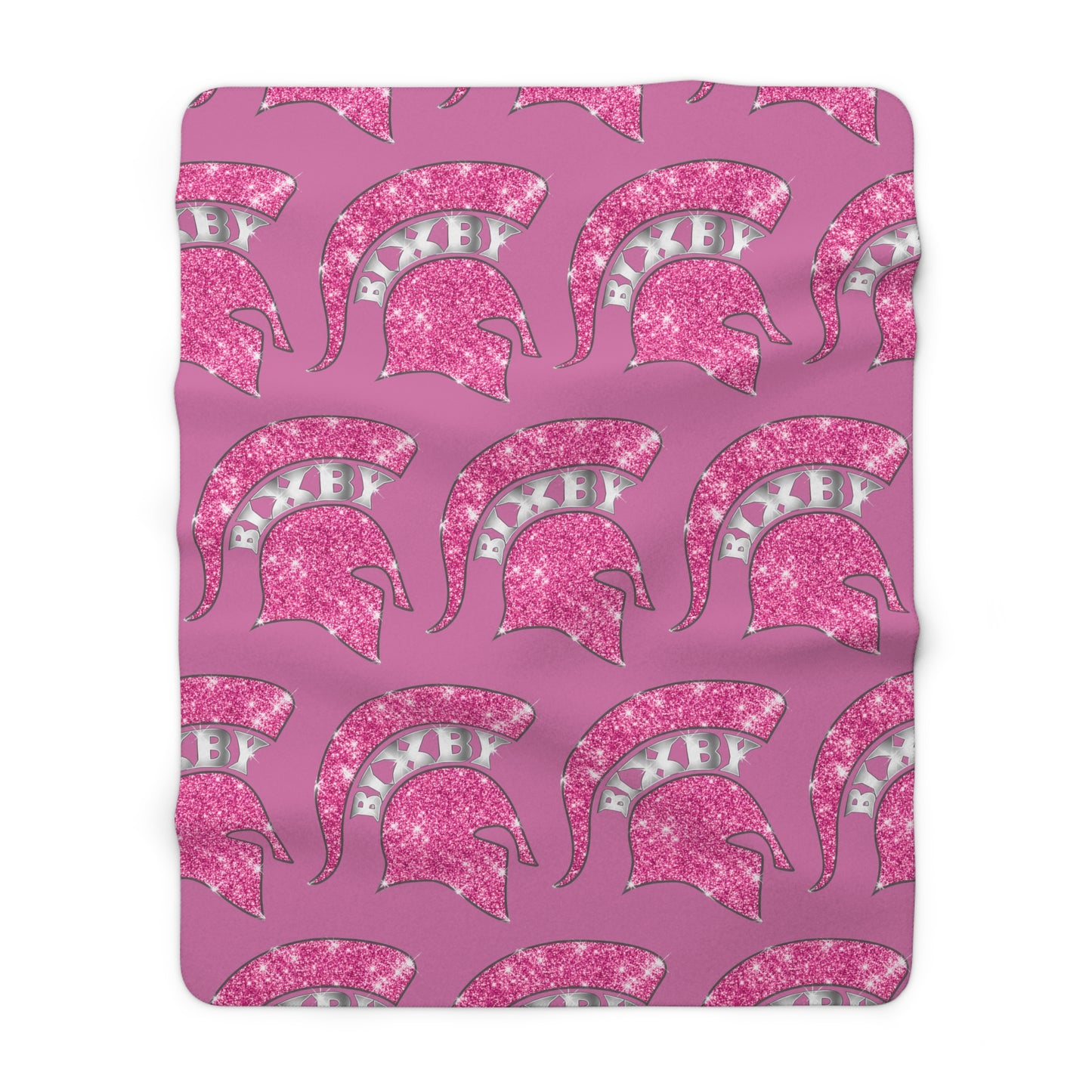 Spartan Pink Bling Logo Sherpa Fleece Blanket