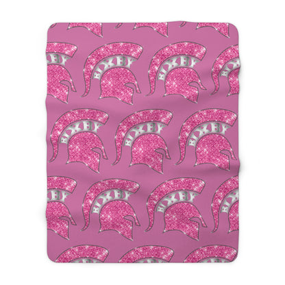 Spartan Pink Bling Logo Sherpa Fleece Blanket