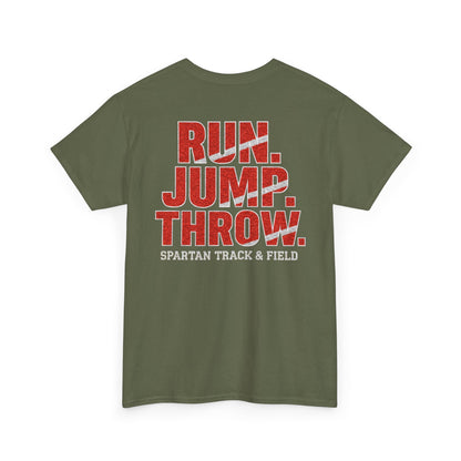 Run. Jump. Throw. Spartan Track Gildan Tee